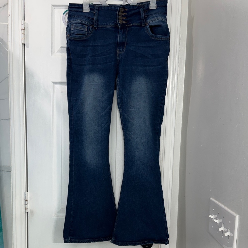 BAMBOO Midnight Blue Flare Leg Jeans